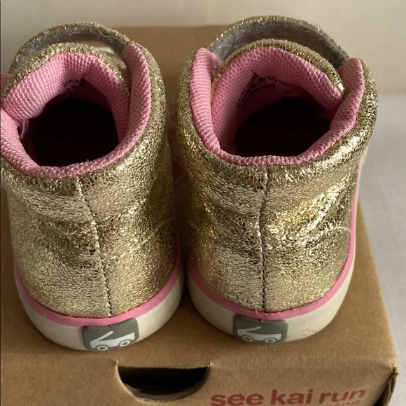 See Kai Run Gold and Pink Kids Sneakers - Picture 3 of 6
